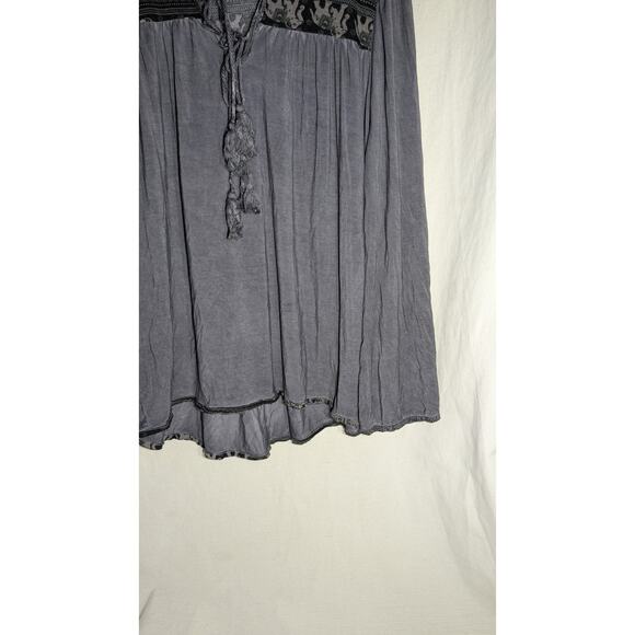 POL Womens Flutter Sleeve Relaxed Fit Blouse Sz S Tassels Grunge Whimsigoth boho - Picture 4 of 6